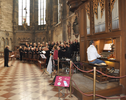 Gemengd Koor Groot Veluwe o.l.v. Wim Magré in dt Stephansdom in Wenen